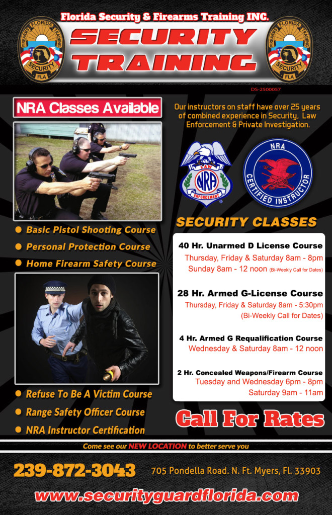 28 Hour Armed Class G Statewide Firearms Course. FLORIDA SECURITY